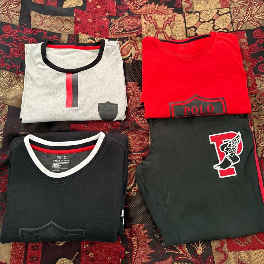 Polo Ralph Lauren P-Wing Bundle Lot(4) Crewneck/Performance T-Shirts/Joggers